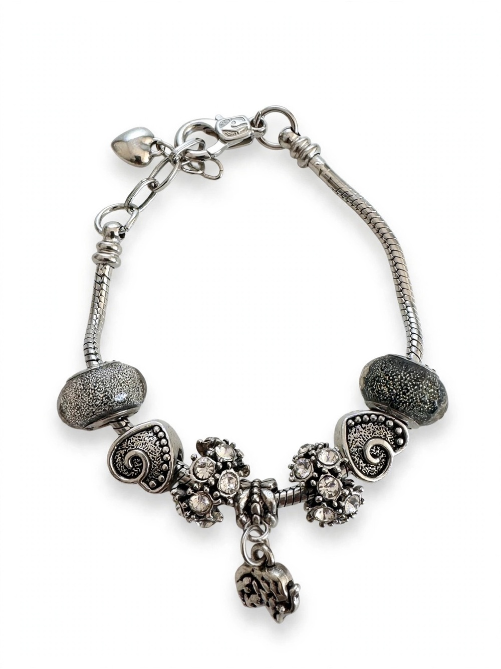 Silver Crystal & Charm Women's Bracelet